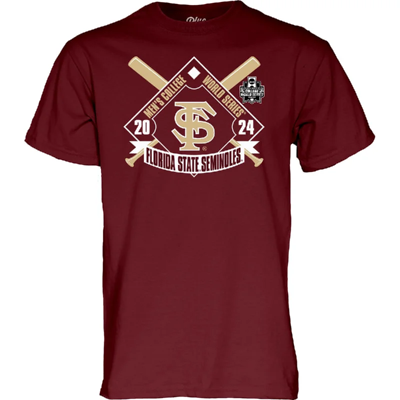 Blue 84 Men's Florida State 2024 World Series Design Short Sleeve T-shirt - Garnet