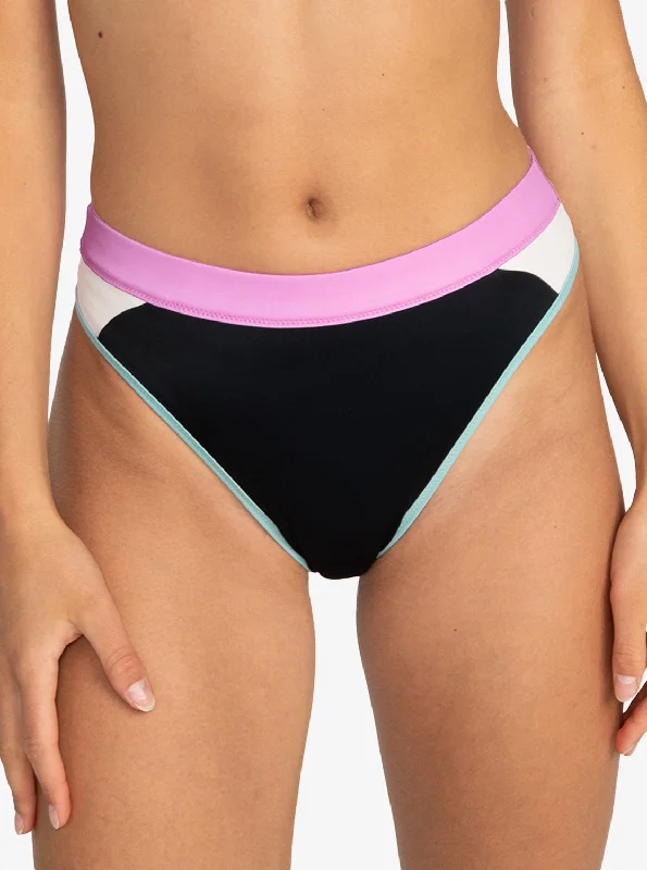 Roxy Active Mid Waist Bikini Bottoms - Anthracite