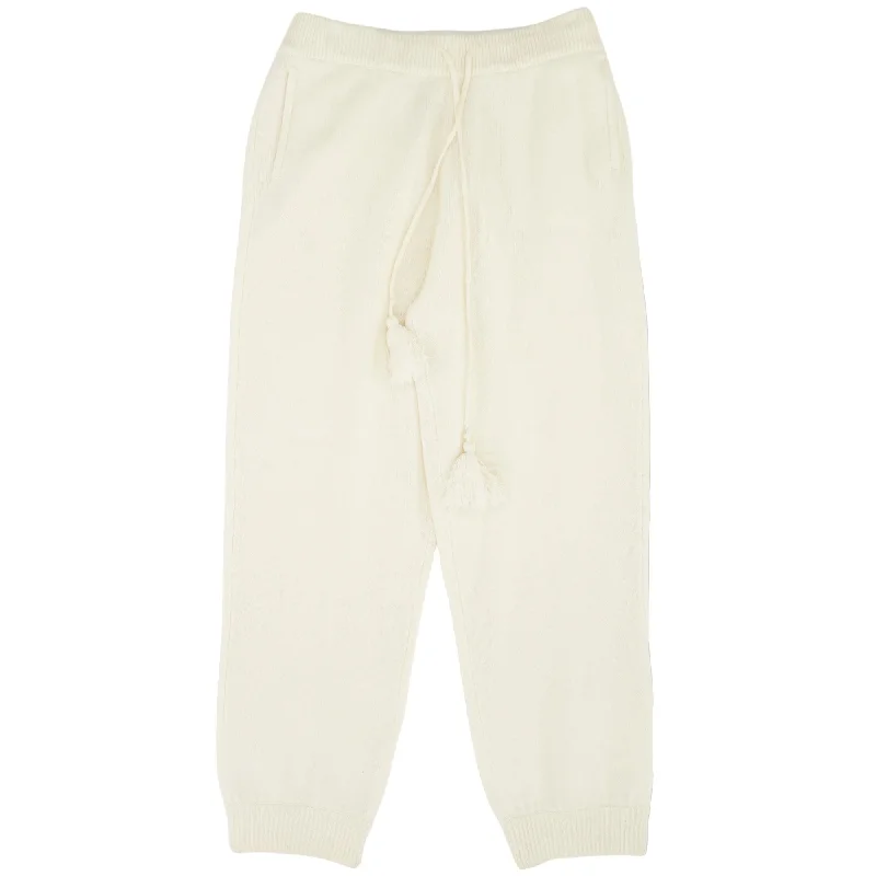 White Solid Tristan Sweatpants Pants