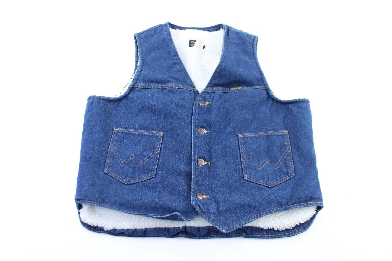 Vintage Wrangler Sherpa Lined Denim Vest