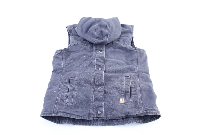 Women's Carhartt Logo Patch Navy Blue Sherpa Vest